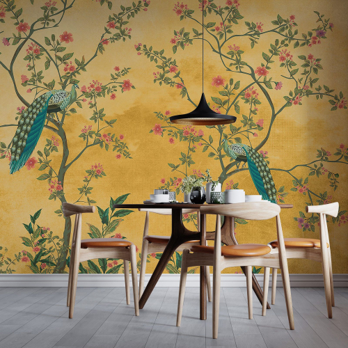 Papier peint panoramique - Arbres Oiseaux