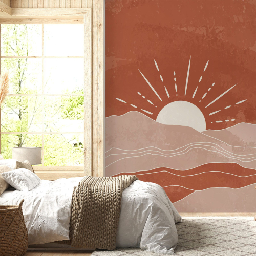 Papier peint panoramique - Couché de soleil Boho