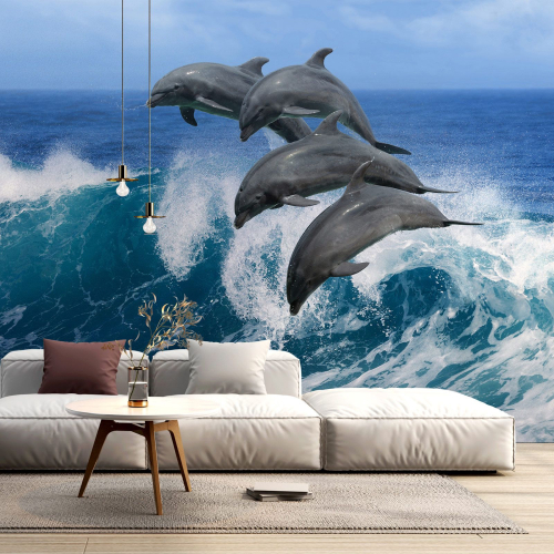 Papier peint panoramique - Dauphins
