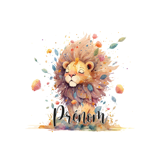Papier peint panoramique enfant avec prénom personnalisable - Lionceau