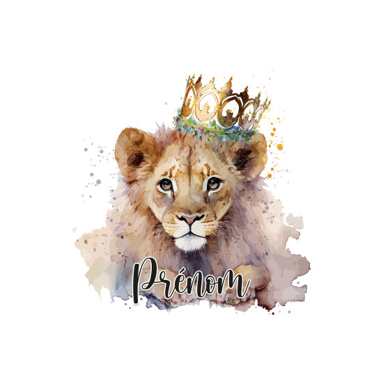 Papier peint panoramique enfant avec prénom personnalisable - Lionceau