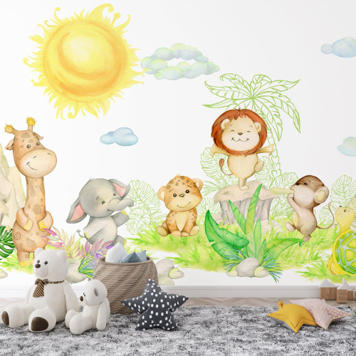 Papier peint panoramique Enfants - Animaux