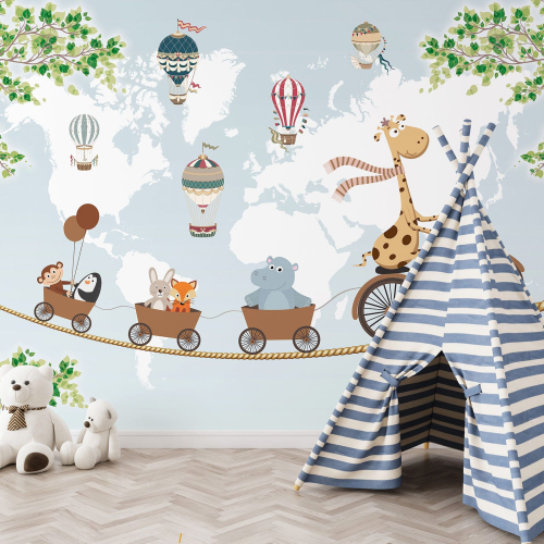 Papier peint panoramique Enfants - Animaux