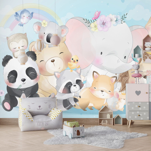Papier peint panoramique Enfants - Animaux
