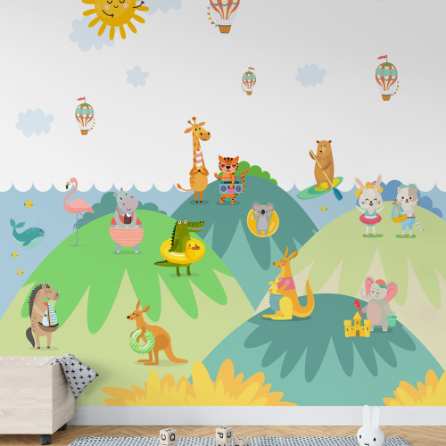 Papier peint panoramique Enfants - Animaux