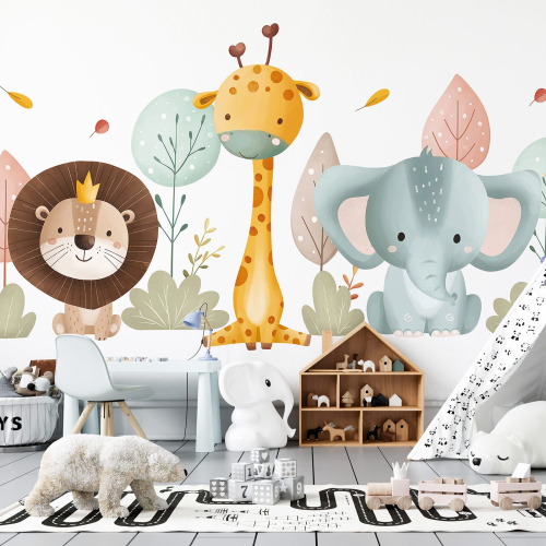 Papier peint panoramique Enfants - Animaux
