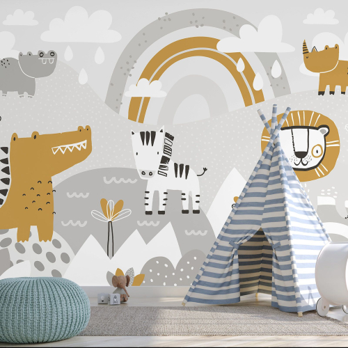 Papier peint panoramique Enfants - Animaux