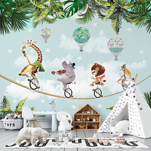 Papier peint panoramique Enfants - Animaux