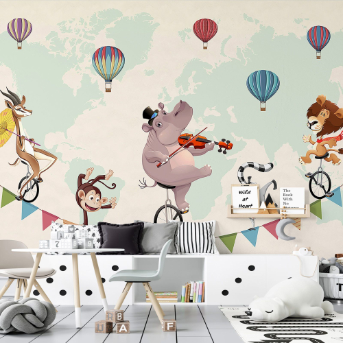 Papier peint panoramique Enfants - Animaux