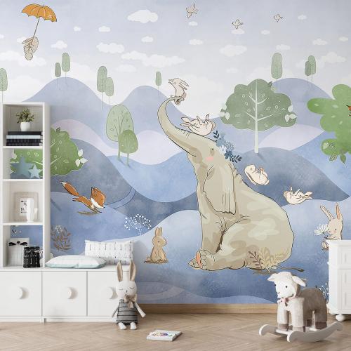 Papier peint panoramique Enfants - Animaux