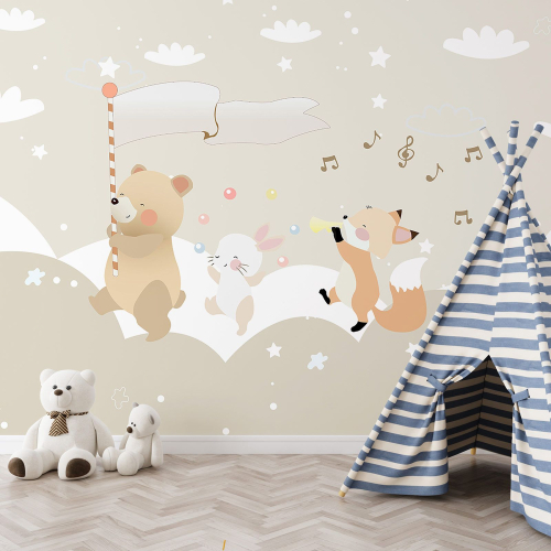 Papier peint panoramique Enfants - Animaux