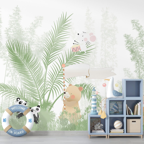 Papier peint panoramique Enfants - Animaux