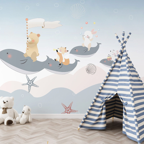 Papier peint panoramique Enfants - Animaux