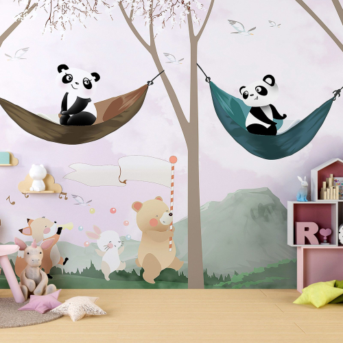 Papier peint panoramique Enfants - Animaux