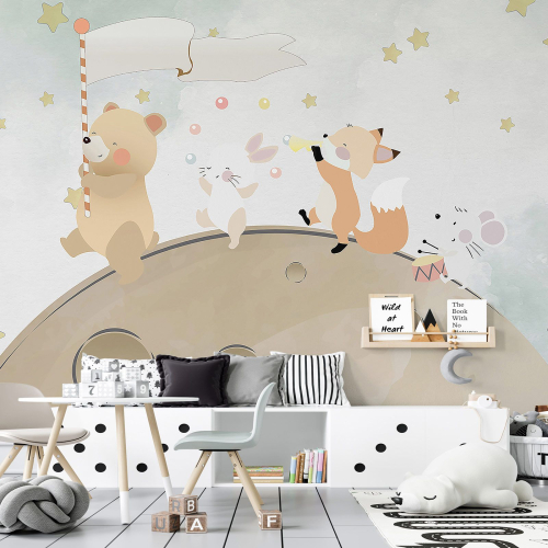 Papier peint panoramique Enfants - Animaux