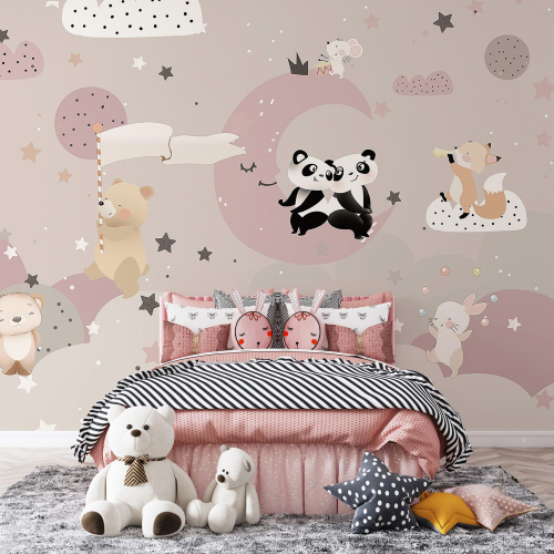 Papier peint panoramique Enfants - Animaux