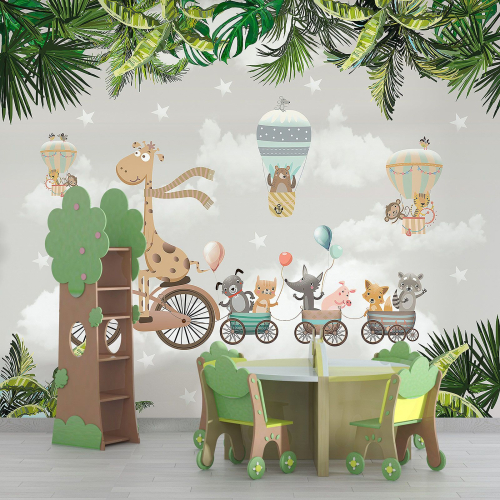 Papier peint panoramique Enfants - Animaux