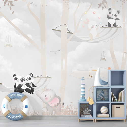 Papier peint panoramique Enfants - Animaux