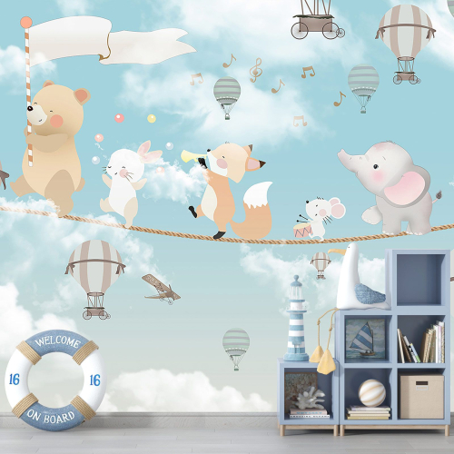 Papier peint panoramique Enfants - Animaux