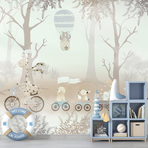 Papier peint panoramique Enfants - Animaux