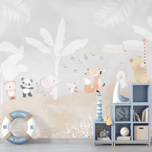 Papier peint panoramique Enfants - Animaux