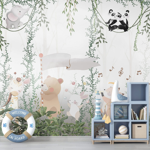 Papier peint panoramique Enfants - Animaux