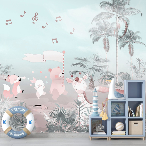 Papier peint panoramique Enfants - Animaux