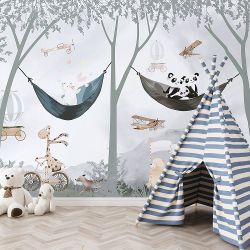 Papier peint panoramique Enfants - Animaux