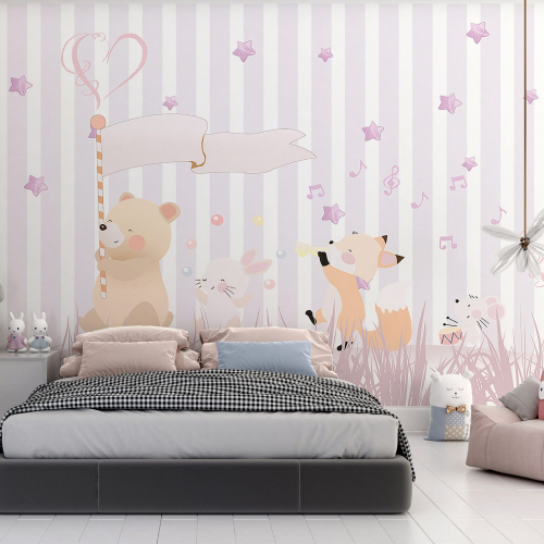 Papier peint panoramique Enfants - Animaux