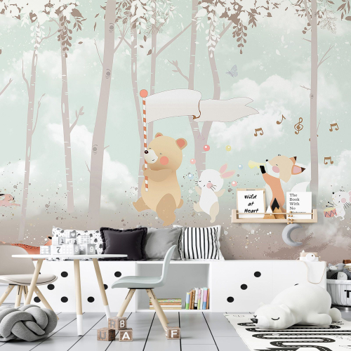 Papier peint panoramique Enfants - Animaux