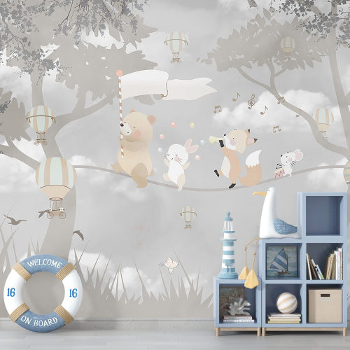 Papier peint panoramique Enfants - Animaux