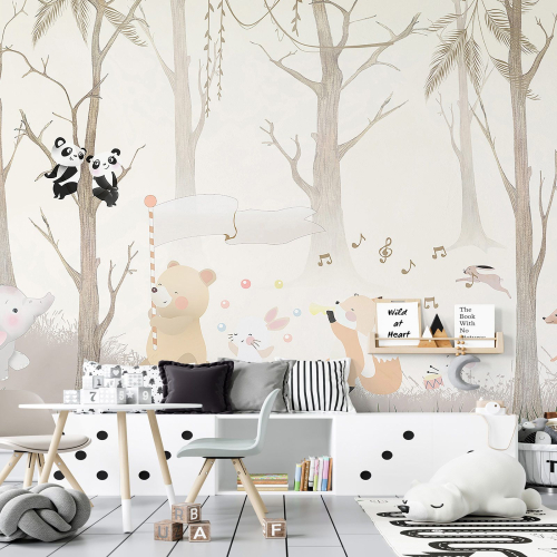 Papier peint panoramique Enfants - Animaux