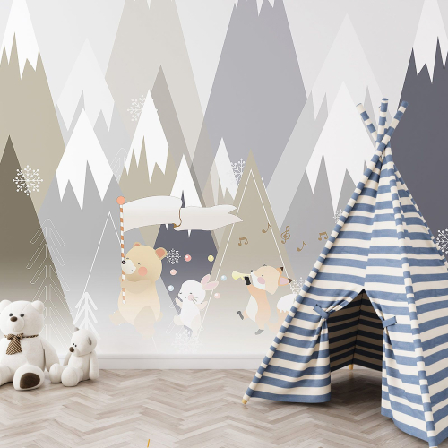 Papier peint panoramique Enfants - Animaux