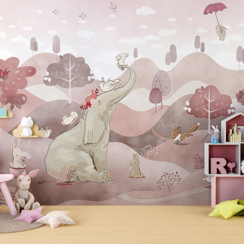 Papier peint panoramique Enfants - Animaux