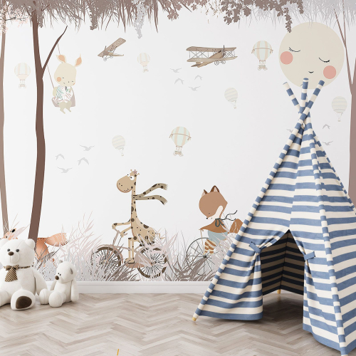 Papier peint panoramique Enfants - Animaux