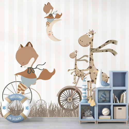 Papier peint panoramique Enfants - Animaux