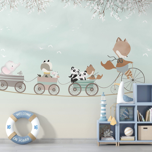 Papier peint panoramique Enfants - Animaux