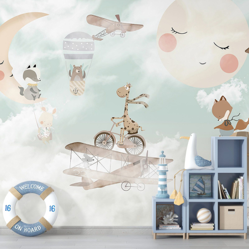Papier peint panoramique Enfants - Animaux