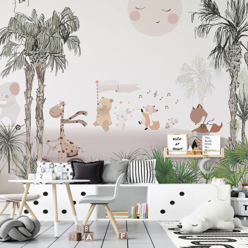 Papier peint panoramique Enfants - Animaux
