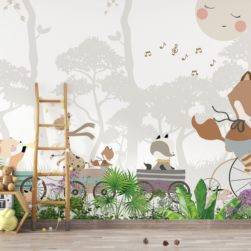 Papier peint panoramique Enfants - Animaux