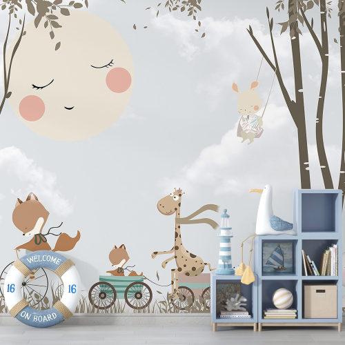 Papier peint panoramique Enfants - Animaux