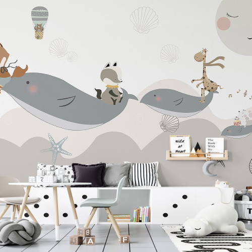 Papier peint panoramique Enfants - Animaux