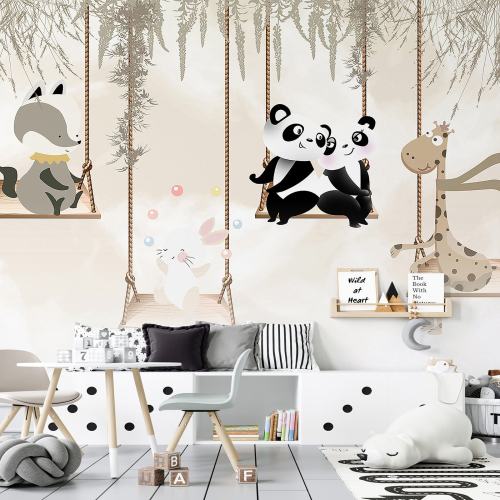 Papier peint panoramique Enfants - Animaux