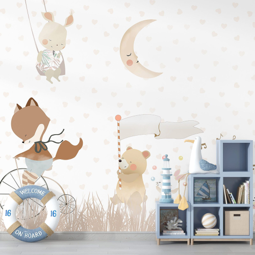 Papier peint panoramique Enfants - Animaux