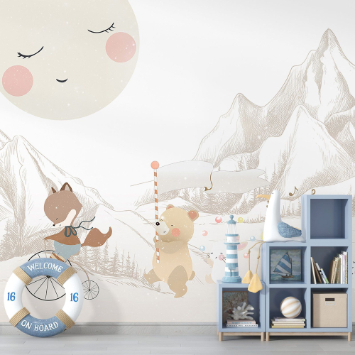 Papier peint panoramique Enfants - Animaux