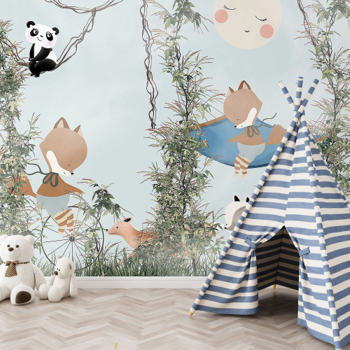Papier peint panoramique Enfants - Animaux