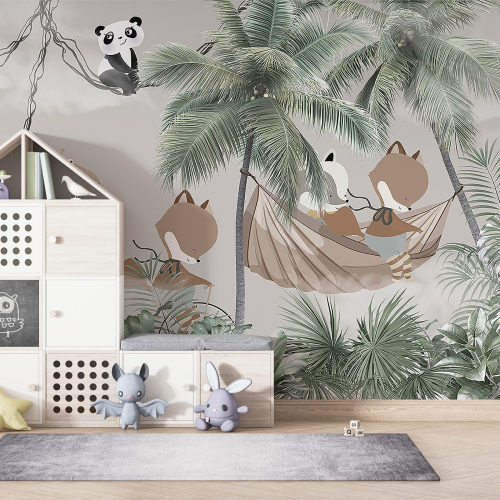 Papier peint panoramique Enfants - Animaux