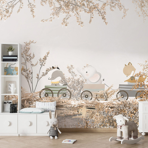 Papier peint panoramique Enfants - Animaux