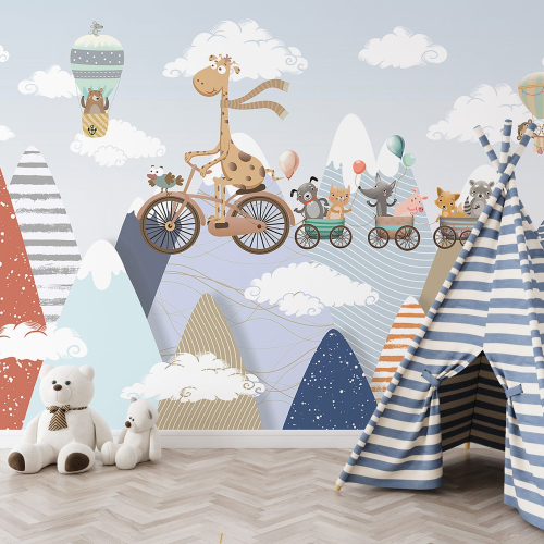 Papier peint panoramique Enfants - Animaux