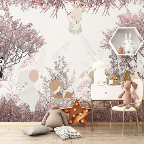 Papier peint panoramique Enfants - Animaux